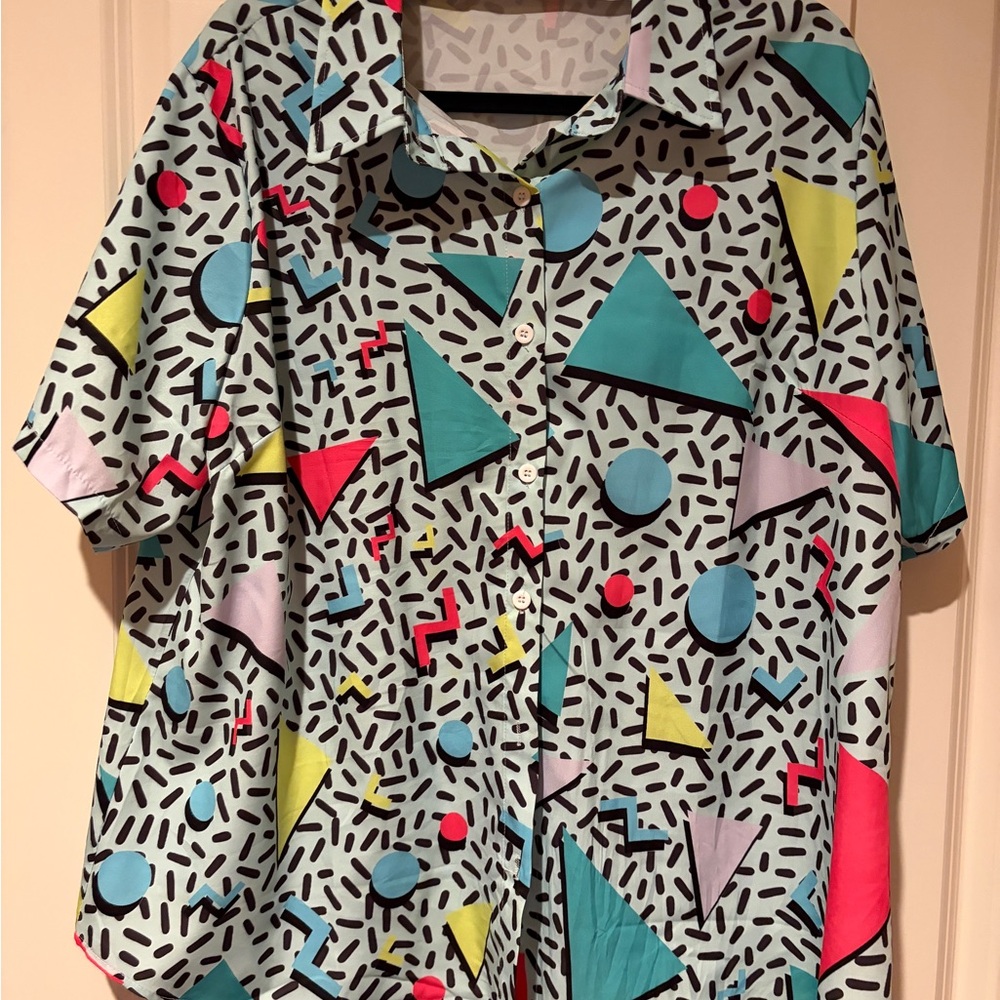 Colorful Geometric Pattern Shirt